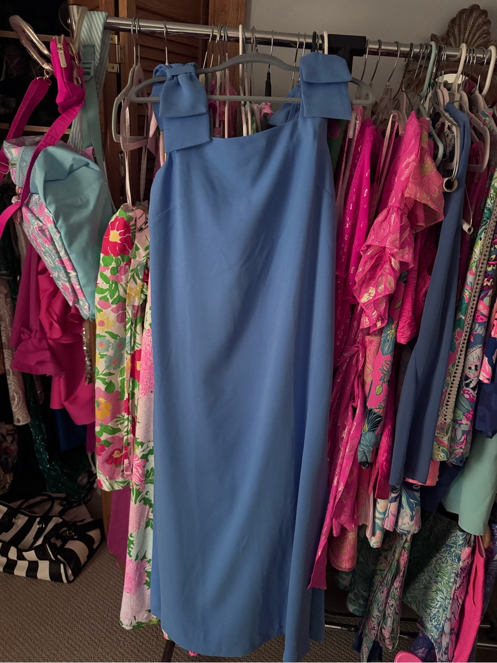 Lilly Pulitzer Sky Blue Bow Strap Sheath Dress